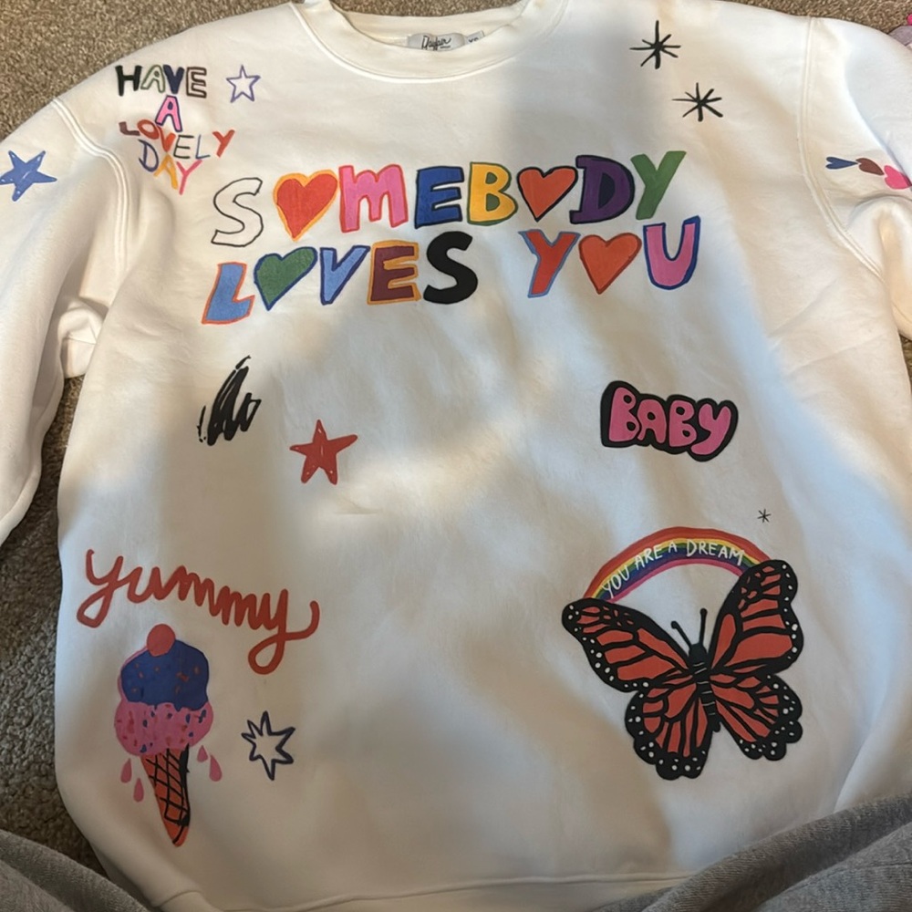 Somebody loves you hoodie size xs